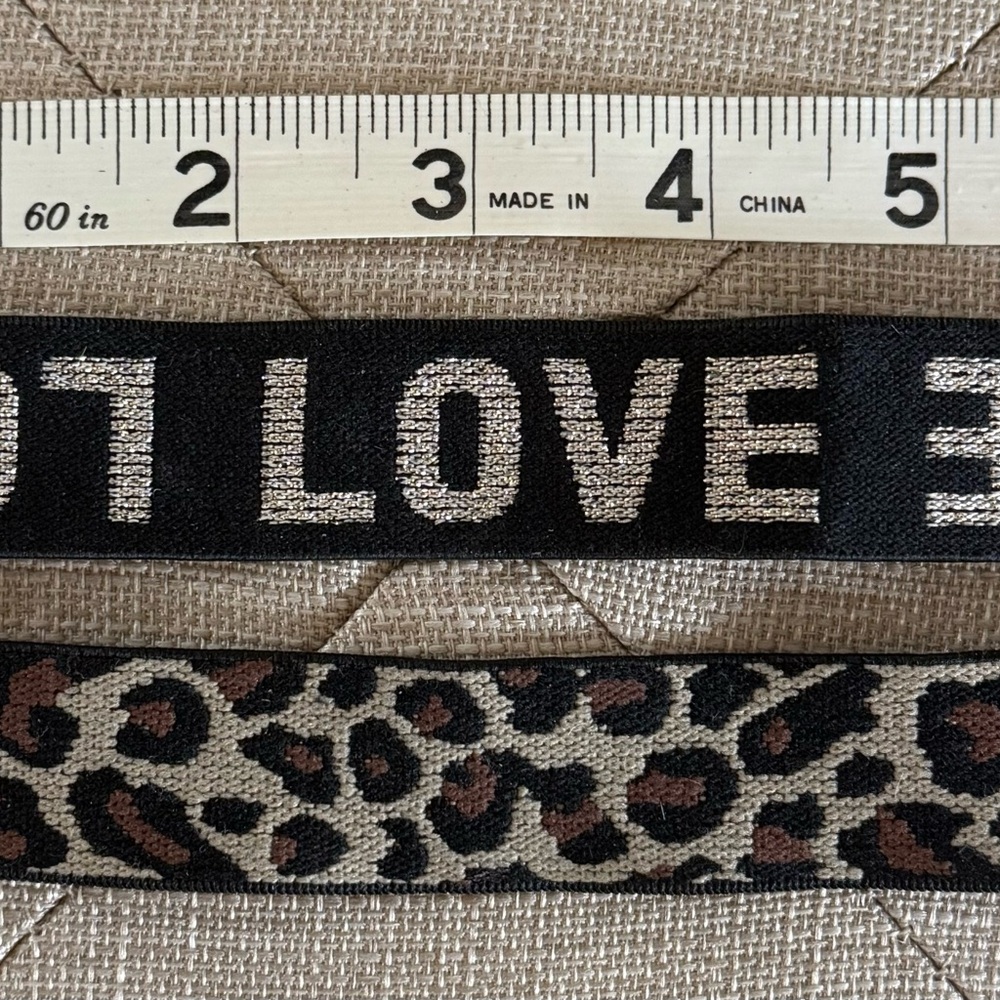 Stretchy Apple Watch Bands.  Set of 2, Leopard Print and LOVE Print.